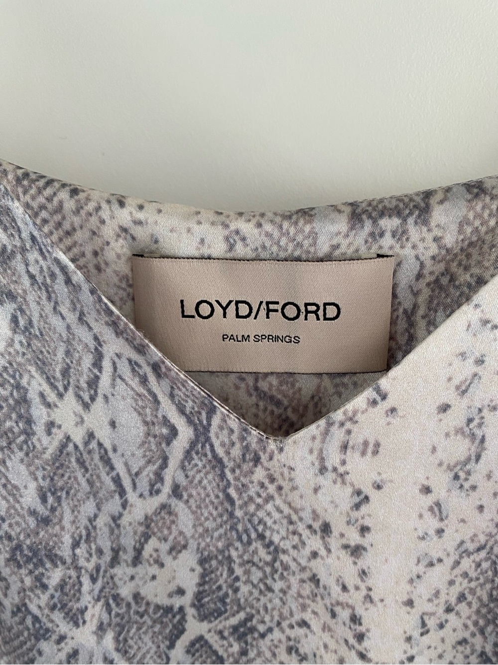 LOYD/FORD Silk Snake Print Spaghetti Strap Tank Top in Gray - Picture 2 of 5